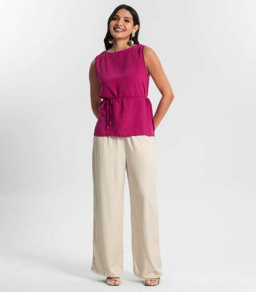 Regata Feminina com Amarração Rovitex Rosa