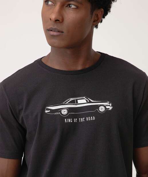 Camiseta Masculina Estampa Carro Marisa Preto