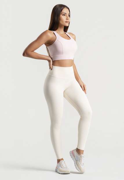 Top Fitness Nadador Com Bojo e Recortes Poliamida Rosa Claro Wemood