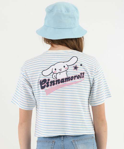 Blusa Juvenil Listrada Cinnamoroll Sanrio Tam 10 a 16 Azul