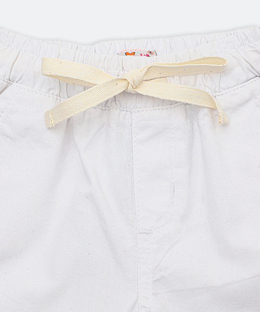 Bermuda Infantil Sarja Bolsos MR Tam 1 a 3 Branco