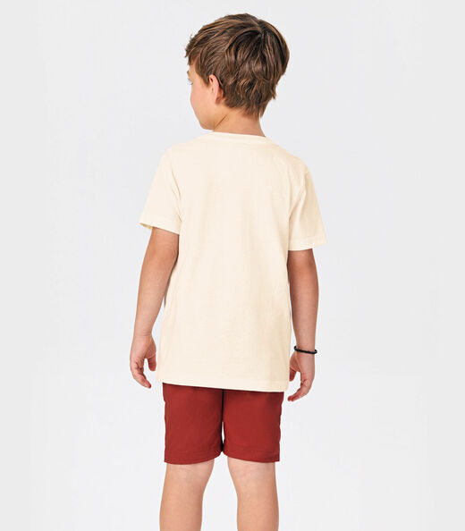 Conjunto Infantil Camiseta Com Bermuda Trick Nick Bege