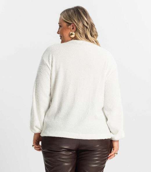 Blusão Feminino Plus Size Secret Glam Bege