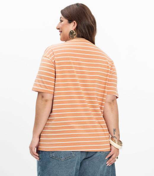 Blusa Feminina Plus Size Gola Redonda Secret Glam Marrom