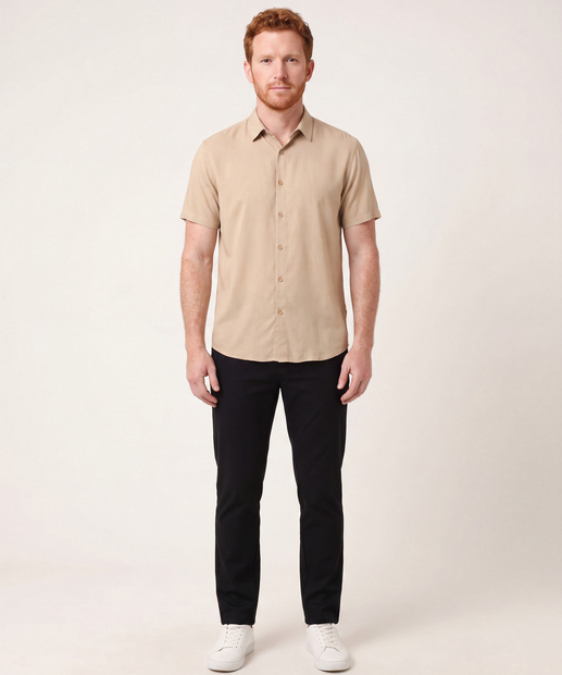 Image_Camisa Masculina Manga Curta Marisa Marrom