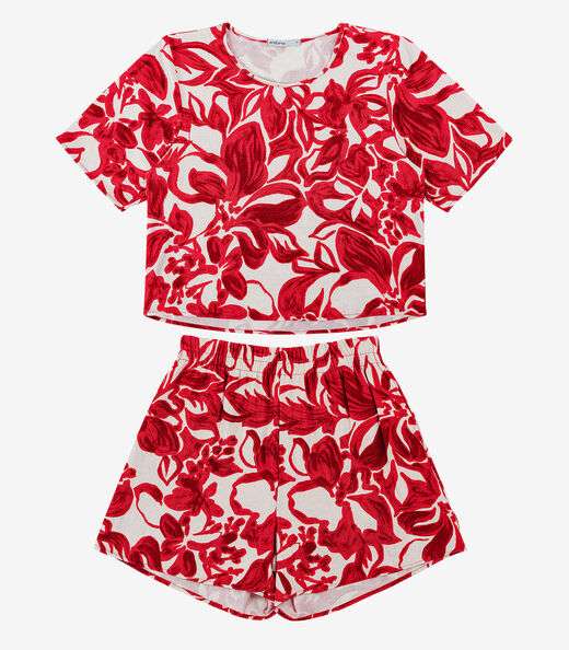Conjunto Blusa com Shorts Feminino Endless Vermelho