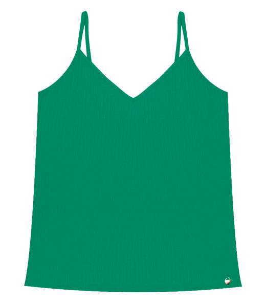 Blusa De Alça Feminina Ribana Canelada Rovitex Verde