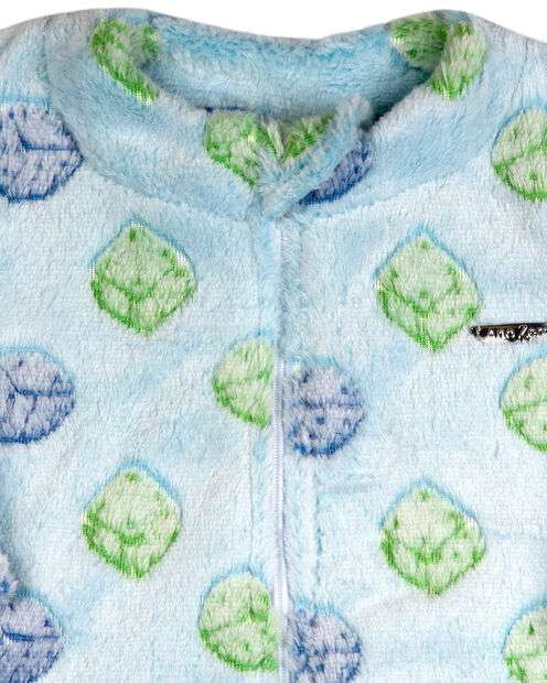 Saco de Dormir Bebe Casulo Pijama Cobertor Soft Estampado Grosso Ziper - Azul