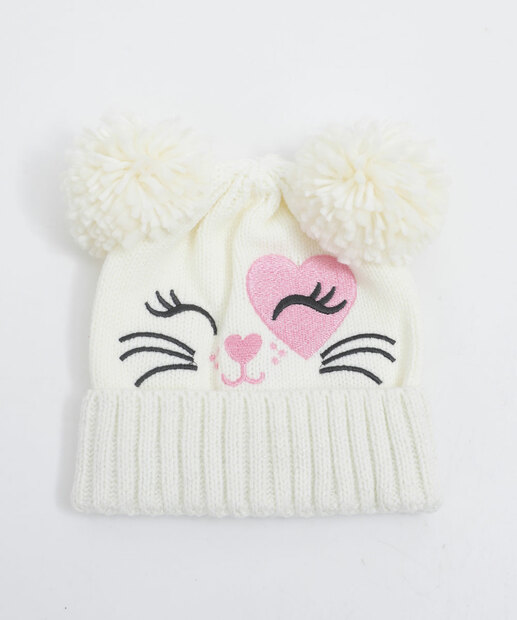 Kit Touca Luvas Gatinho Pompom Marisa