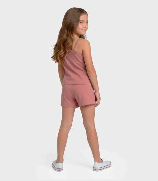 Conjunto Infantil Blusa e Shorts Feminino Select Rosa