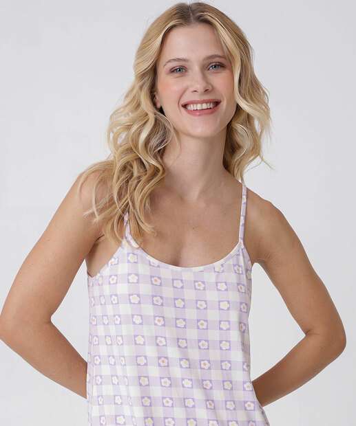 Camisola Estampa Flores Alças Finas Marisa