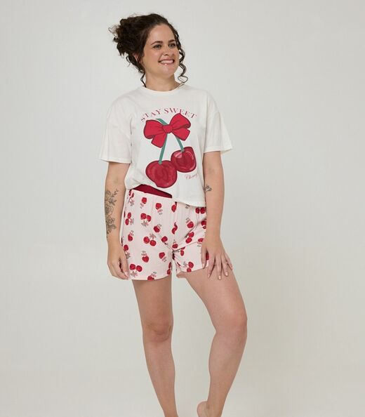 Image_Pijama Curto Feminino Meia Malha Evanilda Bege