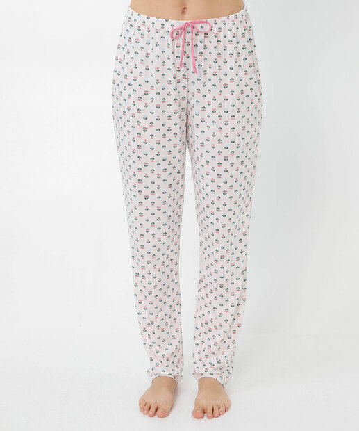 Pijama Feminino Estampa Floral Marisa Off White
