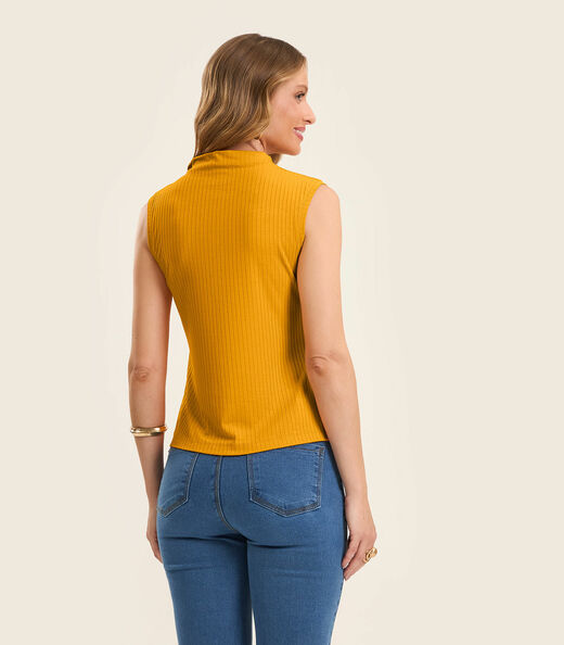 Blusa em Ribana Canelada Rovitex Amarelo