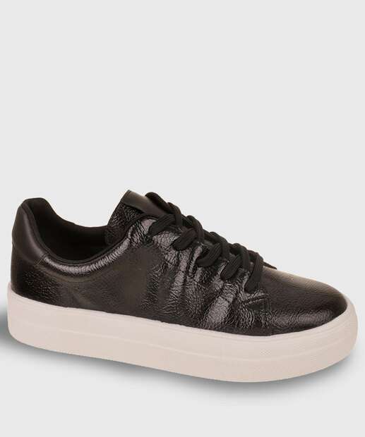 Image_Tênis Casual Feminino Verniz Bebecê Preto