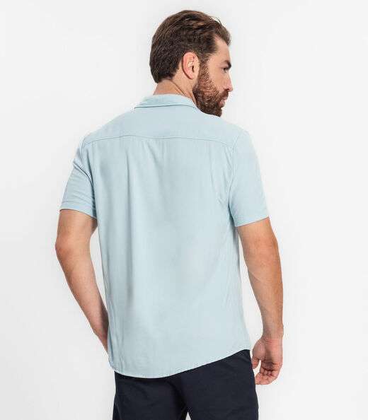 Camisa Masculina Em Viscose Dobby Diametro Azul