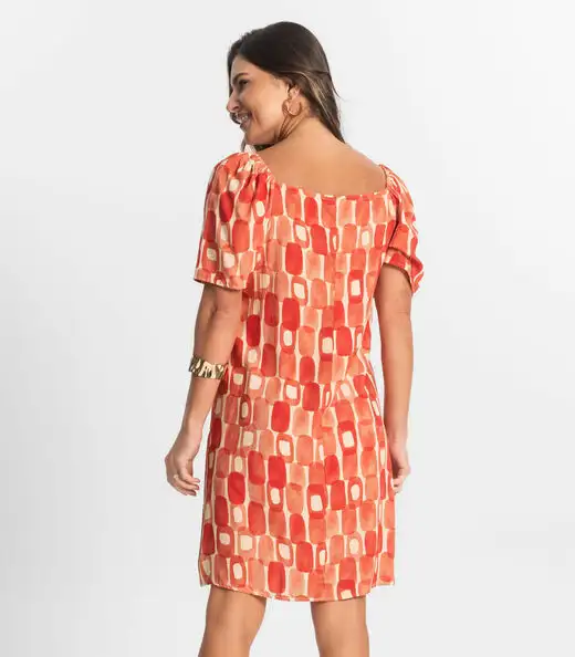 Vestido Feminino Estampado Select Laranja