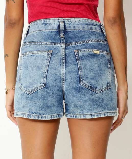 Short Cintura Alta Feminino Zune Jeans