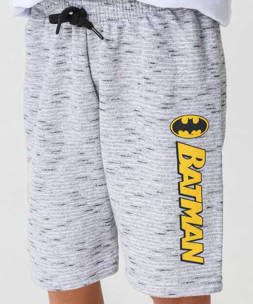 Bermuda Infantil Moletinho Batman Liga Da Justiça Tam 4 a 10