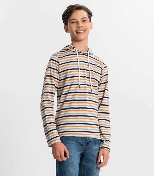 Image_Camiseta Juvenil Masculina Listrada Minty Marrom