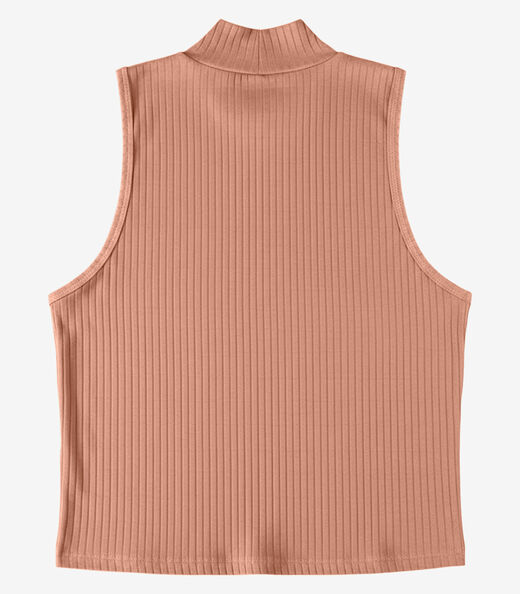 Regata Feminina Ribana Canelada Infinita Cor Marrom