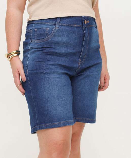 Bermuda Plus Size Feminina Jeans Ciclista