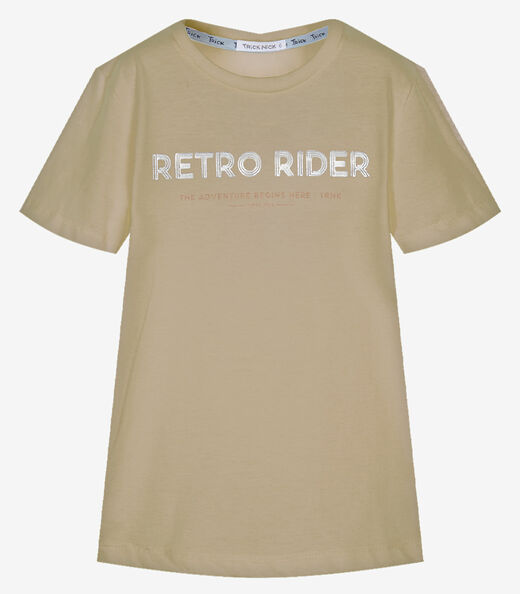 Conjunto Infantil Camiseta Com Bermuda Trick Nick Bege