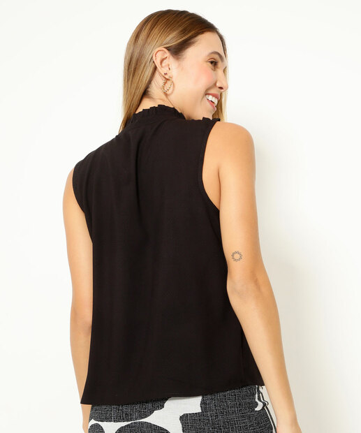 Blusa Regata Feminina Vazada Amarração Marisa  
