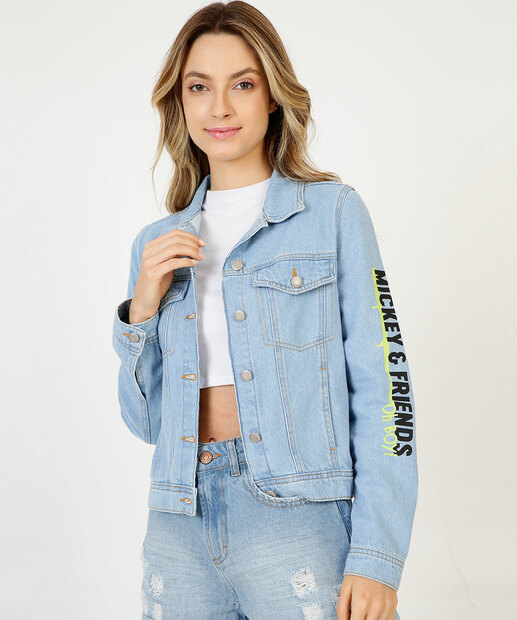 Jaqueta Feminina Jeans Mickey Disney