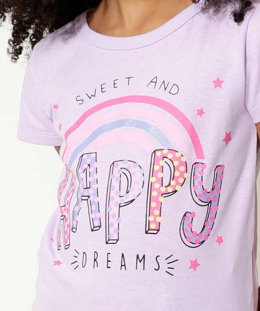 Camiseta Infantil Arco Íris Marisa Tam 4 a 10