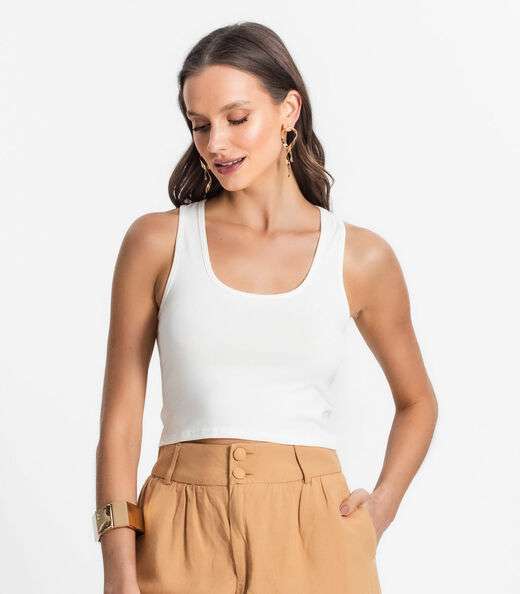 Regata De Cotton Leve Feminino Endless Bege