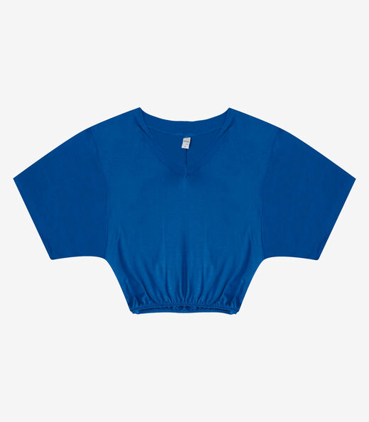 Blusa Feminina Com Decote Em V Infinita Cor Azul