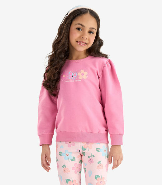Conjunto Moletom Blusão Com Calça Rovi Kids Rosa