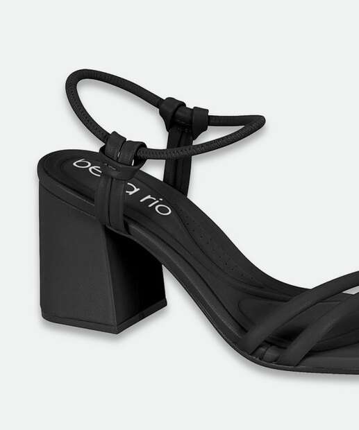 Sandália Salto Grosso Feminina Beira Rio Preto