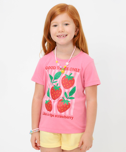Image_Blusa Infantil Morango Marisa Tam 4 a 10 Rosa