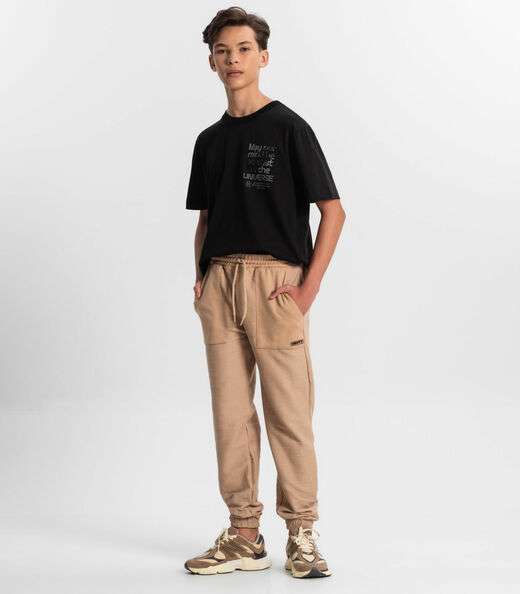 Calça Jogger Juvenil Masculia Minty Marrom