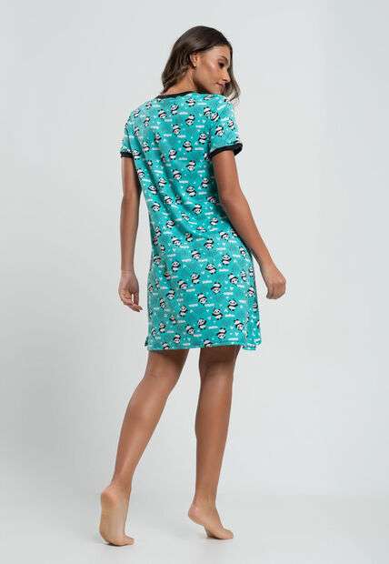 Camisola Manga Curta Panda Malha Verde Salvatore Fashion