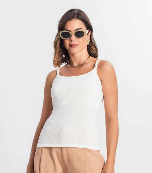 Blusa Feminina De Alça Seletc Bege