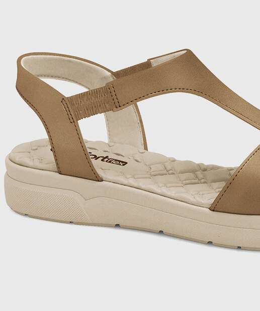 Sandália Feminina Flatform Tiras Comfortflex Marrom