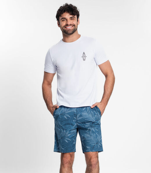 Bermuda Masculina Em Sarja Diametro Azul