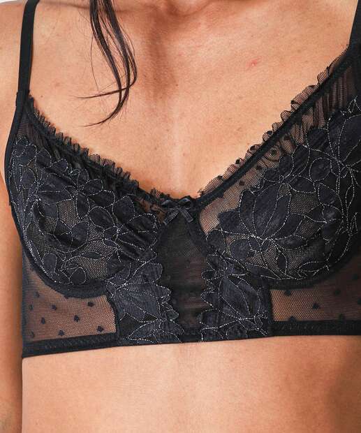 Sutiã Bra Top Lurex Sem Bojo Marisa Preto