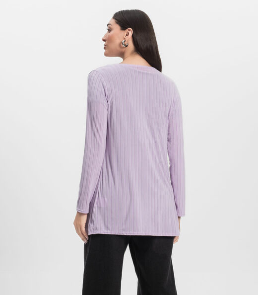 Cardigan Feminino Canelado Infinita Cor Roxo
