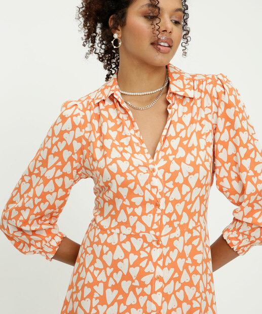 Vestido Midi Feminino Chemise Corações Marisa  