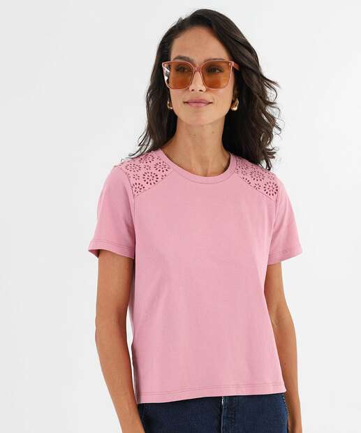 Image_Blusa Feminina Recorte Manga Curta Marisa Rosa