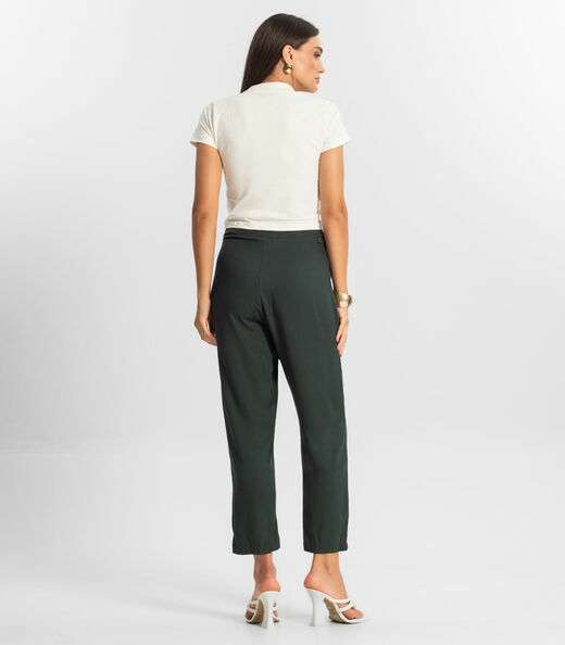 Calça Feminina em Viscose Dobby Endless Verde