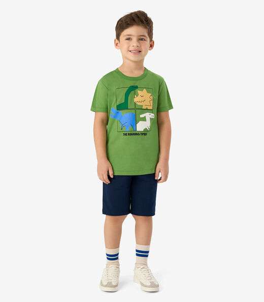 Conjunto Infantil Camiseta com Bermuda Rovi Kids Verde