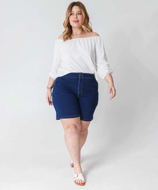 Image_Bermuda Plus Size Feminina Jeans Ciclista Sawary Azul