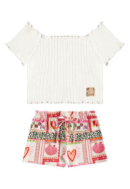 Conjunto Blusa Short Estampado Bee Loop