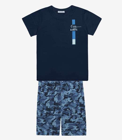 Image_Conjunto Infantil Camiseta Com Bermuda Trick Nick Azul