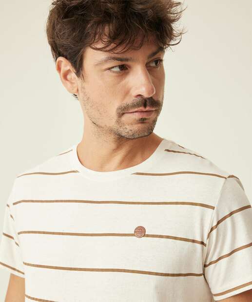 Camiseta Masculina Listrada Manga Curta MR